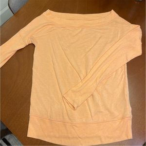 Athleta shoulder cut long sleeve sweater (super soft), yellow, women small